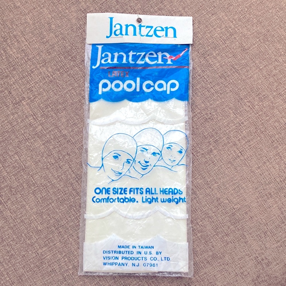 Jantzen White Latex Pool Cap Swim One Size